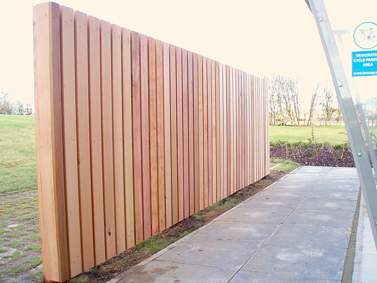Dressed cedar screen fence.